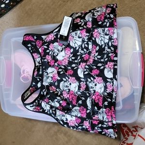 Torrid Floral Skull Sports Bra